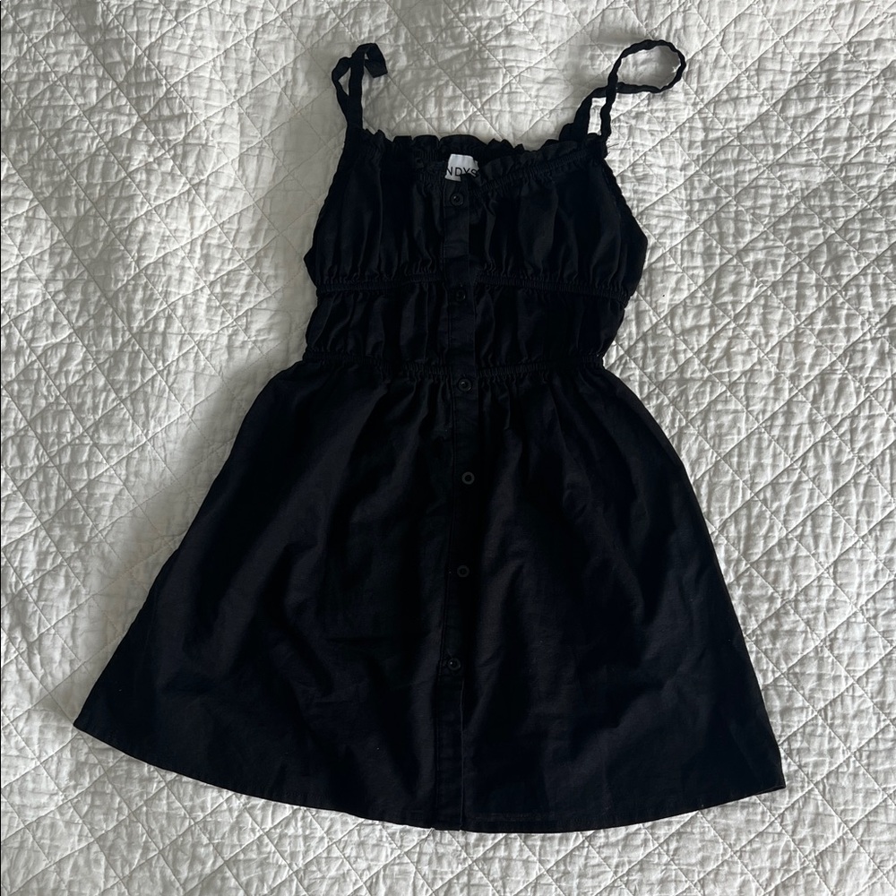 EUC Lightweight Button Up Black Mini Dress